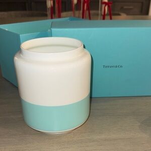 NIB New! Tiffany & Co. Blue Ceramic Container Planter
